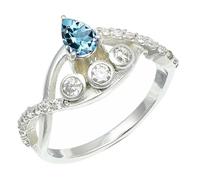 SILVERTROVE piedras preciosas Topazio blu Anillo de meditación chapado en plata hombre y mujer todos los tamaños joyería CRG1253AK_65 (20.7)