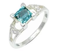 SILVERTROVE piedras preciosas Tormalina Paraiba vercoltivato in laboratorio Anillo chapado en plata hombre y mujer. Artículo regalo. Joyería CRG1247AS_65 (20.7)