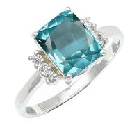 SILVERTROVE piedras preciosas Tormalina Paraiba vercoltivato in laboratorio Anillo de chapado en plata hombre y mujer joyería hecha a mano CRG1252AS_73 (23.2)