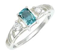 SILVERTROVE piedras preciosas Tormalina Paraiba vercoltivato in laboratorio Anillo de chapado en plata hombre y mujer joyería hecha a mano CRG1248AS_56 (17.8)