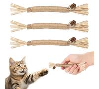 Silvervine Stick - 3 juguetes para gatos con hierba gatera natural para limpiar los dientes, aumentar el apetito, calmar la ansiedad y el estrés