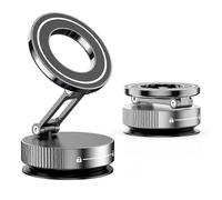 (Silvery) Vacuum Magnetic Classic User-friendly Phone Premium Holder Cup Car Foldable Suction Adjustable Mount Stand 1Pc