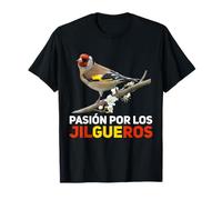 Silvestrismo amantes del jilguero parva y mayor Pasión por los jilgueros Camiseta Niños Unisex Manga corta Jersey Pájaro Black Pequeño Regular Primavera 1 Count