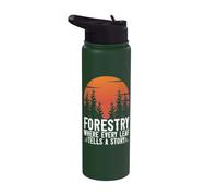 Silvicultura donde cada Hoja cuenta una Historia Forestal Stainless Steel Insulated Water Bottle