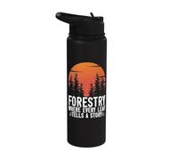 Silvicultura donde cada Hoja cuenta una Historia Forestal Stainless Steel Insulated Water Bottle