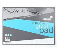 Silvine Bloc de papel cuadriculado profesional A3, impreso 2-10-20 mm (50 hojas)