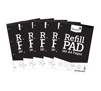 Silvine Bloc de recambio A4, color blanco liso (160 páginas), paquete de 5