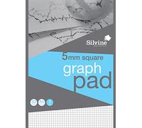 Silvine Bloc gráfico profesional A4, 50 hojas de papel de calidad de 90 g/m², impresos cuadrados de 5 mm, ref. A4GPX