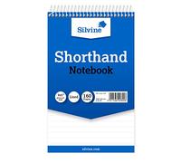 Silvine Cuaderno de taquigrafía en espiral de 8 x 5 pulgadas con 160 páginas (paquete de 12), azul (la cubierta puede variar)