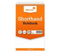 Silvine Cuaderno de taquigrafía en espiral de 8 x 5 pulgadas con 300 páginas (paquete de 5)