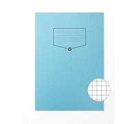 Silvine Libreta de ejercicios reciclada tamaño A4, cuadriculados de 7 mm, 64 páginas, 10 unidades, color azul