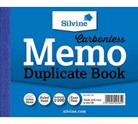 Silvine Libreta de notas duplicadas sin carbono numerada del 1 al 100 con hoja de índice (102 x 127 mm)