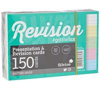 Silvine Luxpad - Tarjetas de revisión y presentación (150 Unidades, tamaño A6, 15 x 10 cm), Color Blanco