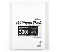 Silvine Papel tintado A4 para SEN y dislexia, 300 hojas en 6 colores, liso