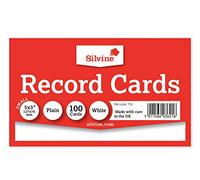 Silvine - Tarjetas de registro (127 x 76 mm), color blanco
