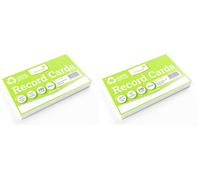 Silvine Tarjetas flash 100% recicladas de 5 x 3 pulgadas, con forro (100 tarjetas), color blanco (Paquete de 2)