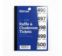 Silvine Tickets para guardarropa o rifa, numerados del 1 al 500 con numeración de seguridad. Ref CRT500