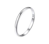 Silvora Anillo Mujer Banda Fina Plata de Primera Ley 925 Apilable 2mm Talla 14 54.4mm Regalo Compromiso Pareja Novia Esposa Prometida