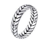 Silvora Anillos de Plata de Hombre 25 Regalo Novio Promesa, Anillo Oro Blanco Basico Forma Espiga de Trigo