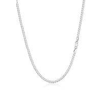 Silvora Cadena Plata Hombre Platino Plateado Collar Simple Minimalista sin Colgante 3mm 71cm Cadena Cubana Plata de Primera Ley 925