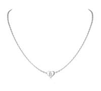 Silvora Colgante Letra Pequeña B Plata de Primera Ley para Mujer Collar Inicial Corazon Romántico de Amor Collar Nombre Personalizado