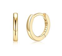 Silvora Mini Pendientes Pequeños Plata de Primera Ley 925 Mujer 8mm Aros Oro 18K Plata Hoop Huggie Cartilago Hipoalergenicos Joyería Delicada Valentín