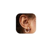 Silvora Pendientes Aros Oro Rosado Plata Mujer Hoop Earings Planos Plata de Primera Ley 925 Anti Alergias 20MM Aretes Finos Piercing Hipoalergénico Oreja