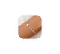 Silvora Pulsera Plata con Letra C Plata de Ley Pulsera Corazón Romántico de Amor con Inicial Mujer Pulsera Delicada Mujer Pulsera Nombre Personalizado