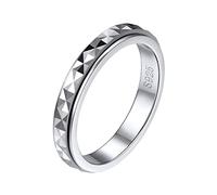 Silvora Spinner Anillo Plata Liso Mujer, Anillo de Compromiso Parejas, Talla 25 (64.6mm)