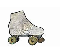 SILVYE Fundas Cubre Patines Especiales Brillantes Y Metalizadas para Patinaje ARTÍSTICO (Blanco, Talla M)