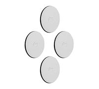 Silwy® - Almohadillas de gel de metal con aspecto de piel, juego de 4 en blanco/grande, 6,5 cm, reutilizables, lavables, se adhieren a casi todas las superficies selladas, perfectas para camping o