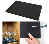 Silwy® - Esterilla metálica Negra con Aspecto de Piel para Guardar vajilla magnética, 36 x 27 cm, se Puede Cortar, caravanas y Barcos