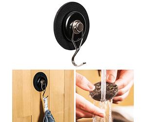 Silwy® Gancho magnético The One incluye almohadilla de metal nano gel en color negro de 7,5 cm - nunca volver a taladrar o atornillar - Uso flexible