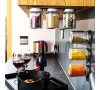 Especieros magnéticos juego de 3 con listón metáLico Black CLassy (192 ml) Silwy