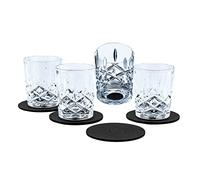 Silwy® Juego de 4 vasos magnéticos de cristal Shot con cuatro almohadillas de gel de metal reutilizables, antideslizantes, para camping, caravanas y barcos