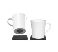 silwy® tazas de asa magnética de porcelana in lmohadillas de nano gel de metal NEGRO/juego de 2