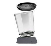 Silwy® - Vaso magnético en color gris perla con tapa a prueba de fugas y una almohadilla de gel de metal para una colocación y transporte seguros, perfecto para camping y barco