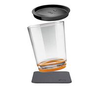 Silwy® - Vaso magnético en color naranja con tapa a prueba de fugas y una almohadilla de gel de metal para una colocación y transporte seguros, perfecto para camping y barcos
