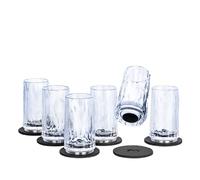 Silwy - Vasos magnéticos de plástico de alta tecnología y almohadillas metálicas de gel nano - Vasos antideslizantes para camping, barcos y yates (Shot // 0,04 l)