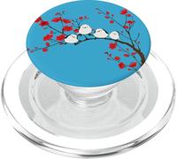 Simaenaga Pájaro | Ciruelo | Flor de Ciruelo | Floración Completa | Hermoso Paisaje de Japón | Paisaje Blanco en Hokkaido PopSockets PopGrip para MagSafe
