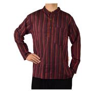 Simandra Hombre Kurta Clásico de Rayas Rojo