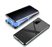 SIMao Anti-pío Carcasa para Samsung Galaxy S20+/ S20 Plus Funda antiespía adsorción magnética 360 Grados Anti-Spy Protección privacidad Vidrio Templado Anti Peep Case Marco de Metal Flip Cover,Negro