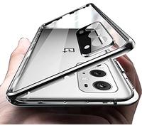 SIMao - Carcasa para OnePlus 9 Pro 5G Cover de 360 Grados, protección magnética, adsorción, integrada, cámara de Cristal, Protector de Pantalla, Carcasa de Metal, Parachoques y Marco Transparente de