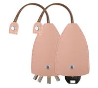 simarro Funda para llaves de coche, 2 fundas creativas extensibles para llaves de cuero PU de gran capacidad para señoras Funda protectora Lindo colgante para llaves de coche (rosa)