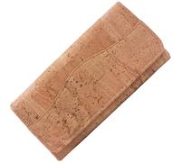 Simaru Billetera Gran Capacidad con 2 Cremalleras - Cartera Grande con Monedero y Espacio para 10 Tarjetas - Hecha de Piel Vegana de Corcho - (Marrón)