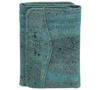 Simaru Cartera Mujer de Corcho, Monedero Vegano para 9+Tarjetas, Protección RFID, Billetero y Monedero (Turquesa)