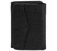 Simaru Cartera Mujer de Corcho, Monedero Vegano para 9+Tarjetas, Protección RFID, Billetero y Monedero (Negro)