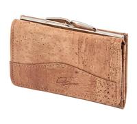 Simaru Cartera Vegana Billetera Monedero de Corcho para Mujer Bloqueo RFID, para 6 Tarjetas, Billetes y Monedas, Cierre Elegante, Cartera Duradera y Robusta (Beis)