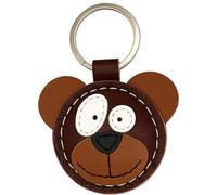 Simaru Colgante de llaves excepcionalmente fuerte de cuero genuino de alta calidad, fabricado en la UE, perfecto para Navidad, cumpleaños, aniversario, encuentra tu animal favorito, diseño de oso, SO