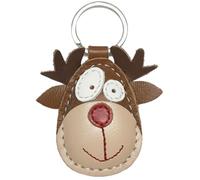 Simaru Llavero de Piel Auténtica con Figura de Animal Hecho a Mano en la UE | Muy Resistente a la Rotura y Duradero | Regalo Original para Llaves, Mochila o Bolso (Rudi)